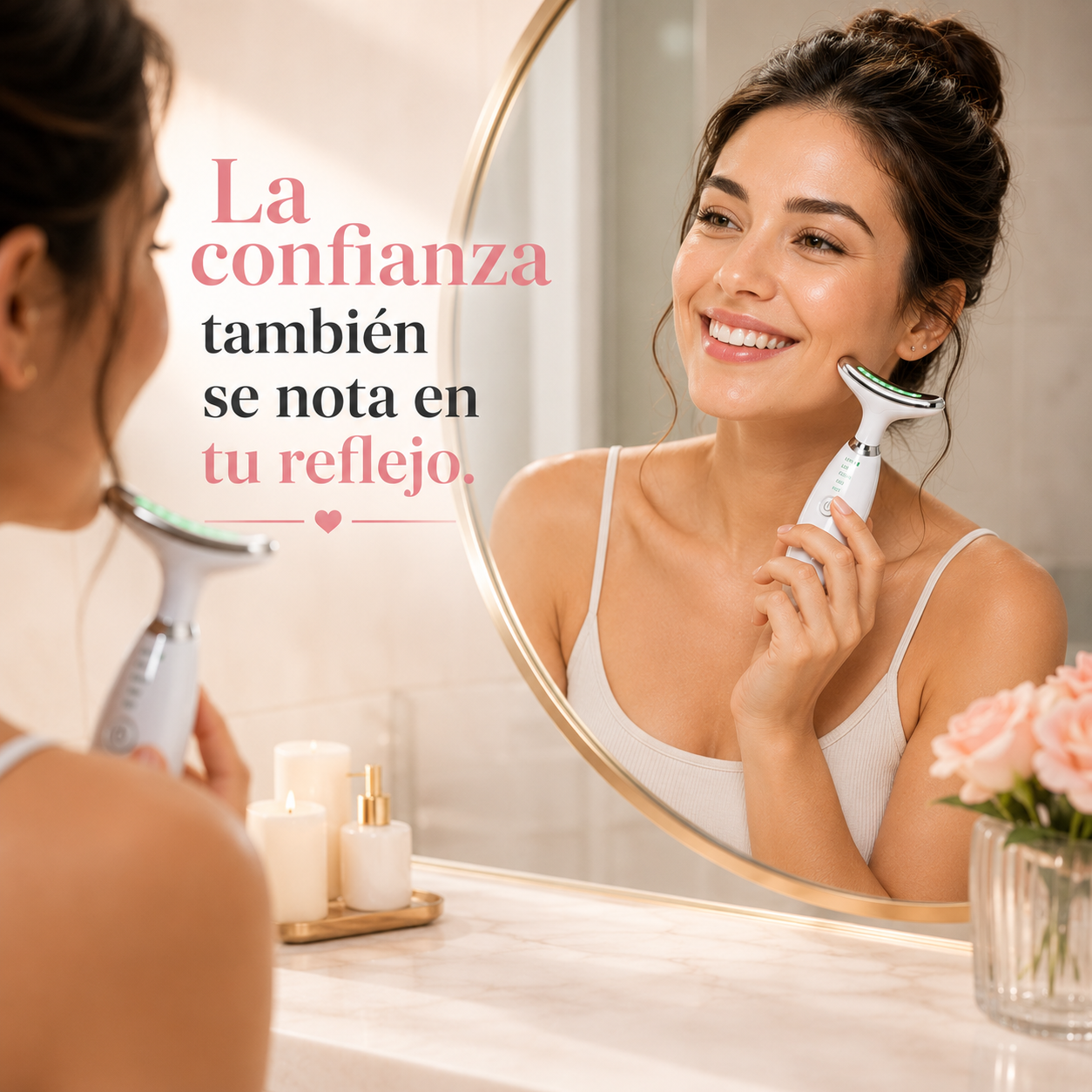 MASAJEADOR DE ROSTRO RECARGABLE CON LUZ LED