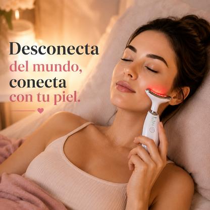 MASAJEADOR DE ROSTRO RECARGABLE CON LUZ LED