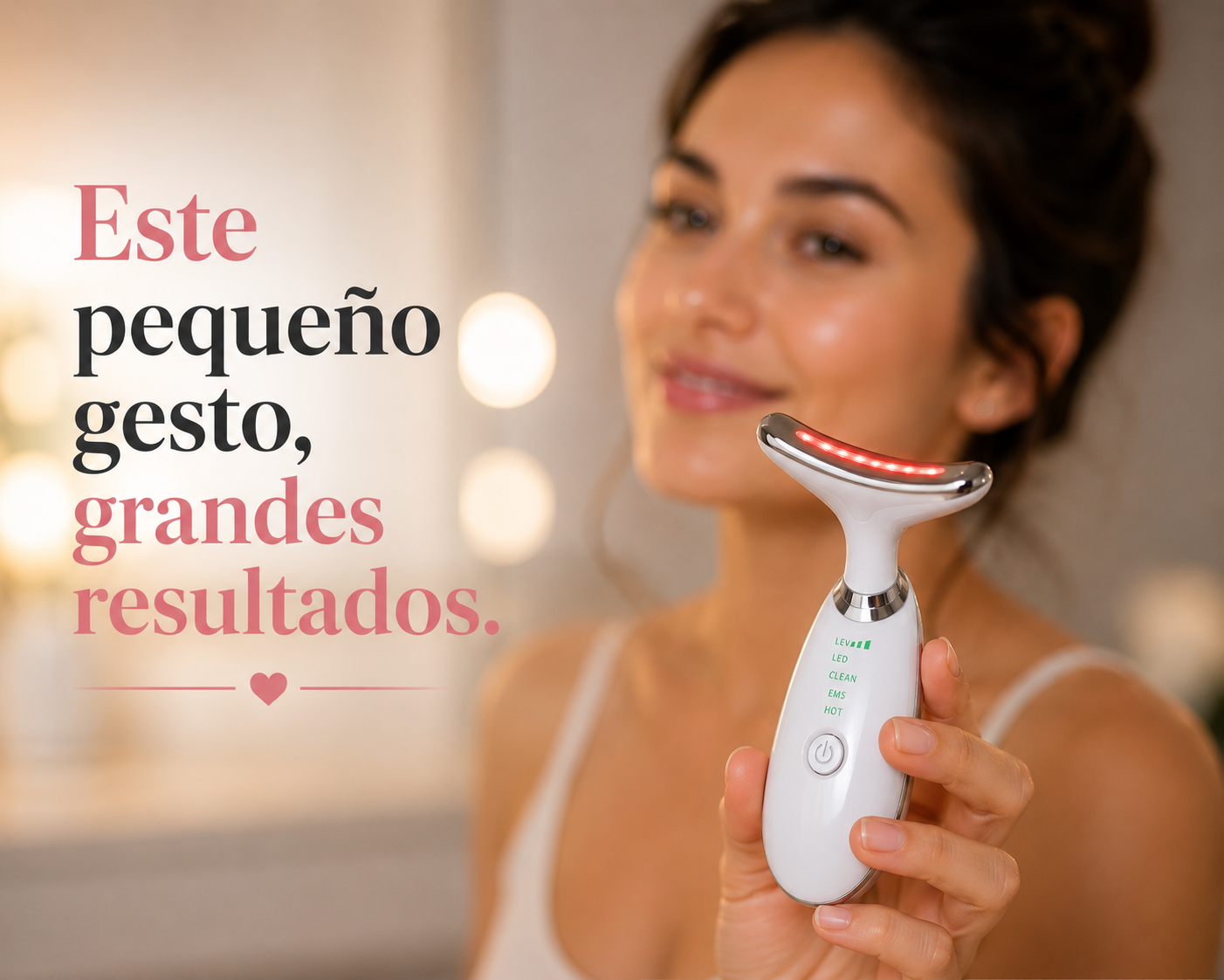 MASAJEADOR DE ROSTRO RECARGABLE CON LUZ LED